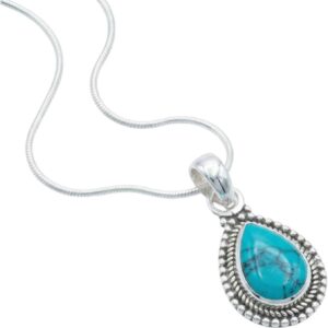 mantraroma Kettenanhänger silber 925 Damen mit Edelstein