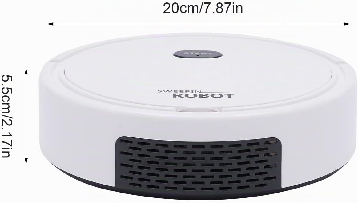 3-in-1 Mop Function Robot Vacuum Cleaner, 500 Pa 30 Min Running Time Plastic White Robot Vacuum Cleaner Robot Mop Robot Sweeper with Suction Station for Hard Floors Wood Marble – Bild 2