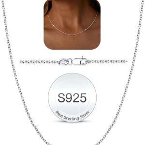 Fine Silver Chain Women's 925 Without Pendant Silver Necklace 40-60