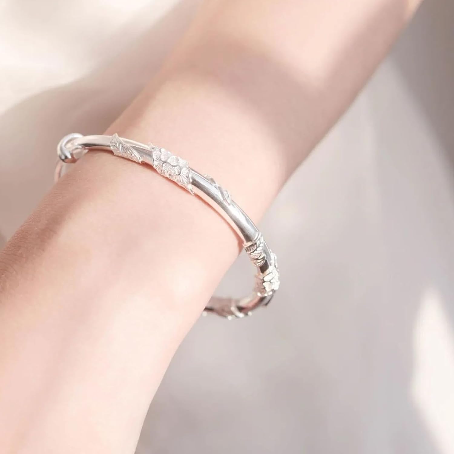 925 Sterling Silver Bracelets for Women, Delicate Adjustable Bracelet, Simple and Elegant Jewellery Gift for Birthday, Wedding Anniversary, Christmas, Standard, Metal, No Gemstone – Bild 5