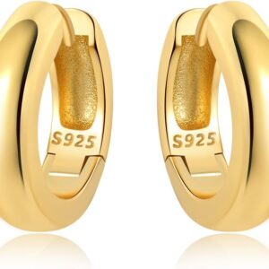 Gold-Plated Earrings Silver 925 Hoop Earrings for Women Gold Earrings for Women Earrings Gold Earrings Women’s Earrings Women’s Gold Jewellery Gifts