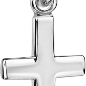Small Women’s Pendant 585 White Gold 14 Carat Cross Pendant Real Gold for Women and Children with Necklace or without Chain Available