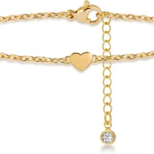 HANLI Gold Bracelet for Women 14K Gold-Plated Evil Eye with Diamonds Adjustable Layered Twist Bracelet Simple Sparkling Gift for Her