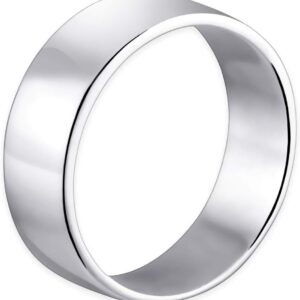 Materia by Matthias Engraved Ring Silver 925 Band Ring for Men and Women Rhodium-Plated