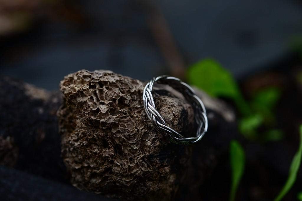 Windalf RANA Narrow Braided Ring 4mm Viking Jewellery 925 Sterling Silver – Bild 5