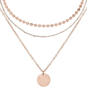 BONNYBIRD® Layering Chain Set Made of Premium Stainless Steel – Boho Chain Women’s in Silver, Gold & Rose Gold, 100% Waterproof & Skin-Friendly BonnyTrio