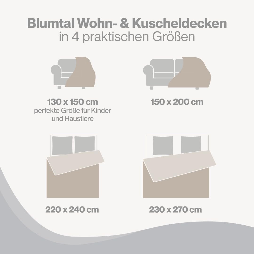 Blumtal Fleece Blanket, 150 x 200 cm, Dark Brown, Oeko-Tex Blanket for Sofa, Cocooning, Fleece Blanket, Thick, Fluffy, Soft and Warm, High Quality – Bild 7