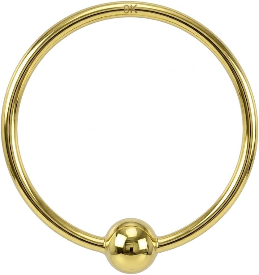 Monster Piercing 9K Gold Nose Ring Nose Piercing 22 Gauge - 8 mm or 10 mm Diameter Open Nose Ring Nose Piercing Women Men