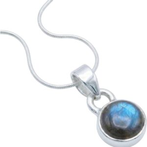 mantraroma Kettenanhänger silber 925 Damen mit Edelstein