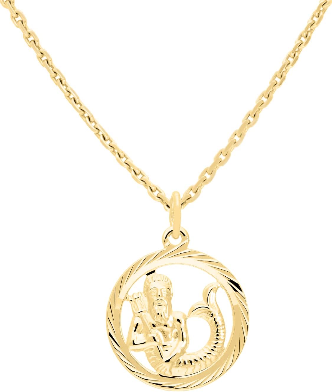 MyGold Zodiac Sign Pendant (Without Chain) Yellow Gold 333 Gold (8 Carat) Diameter 15 mm Round Star Sign Horoscope Constellation Pendant Gavno MOD-04433 – Bild 2
