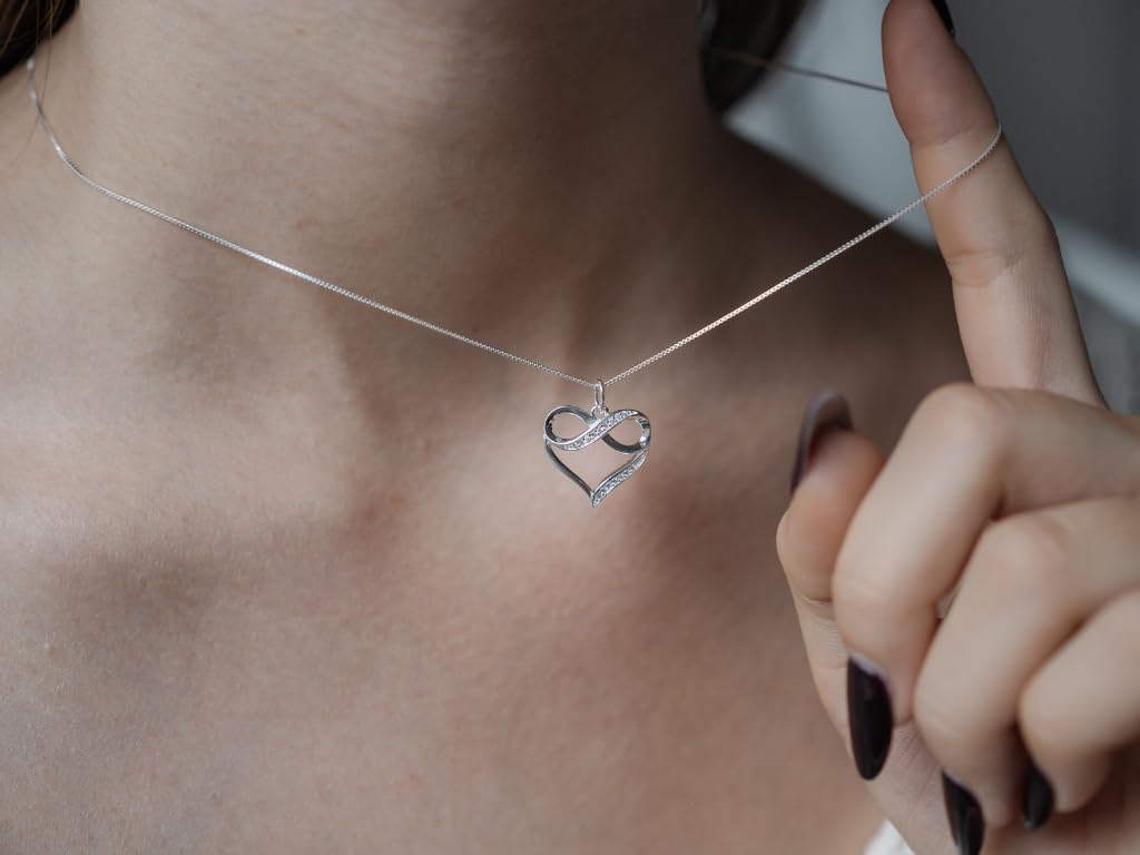 Olivie Sterling Silver Necklace Heart & Infinity 925 for Women – Bild 5