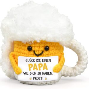 HUKUMA Gifts for Dad, Crocheted Beer Pocket Hug, Birthday Gift Men for Christmas, Birthday, Father’s Day