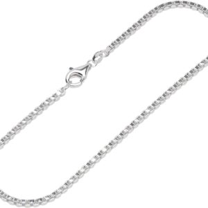 NKlaus Women’s 925 Sterling Silver Round Venetian Chain Bracelet 19cm
