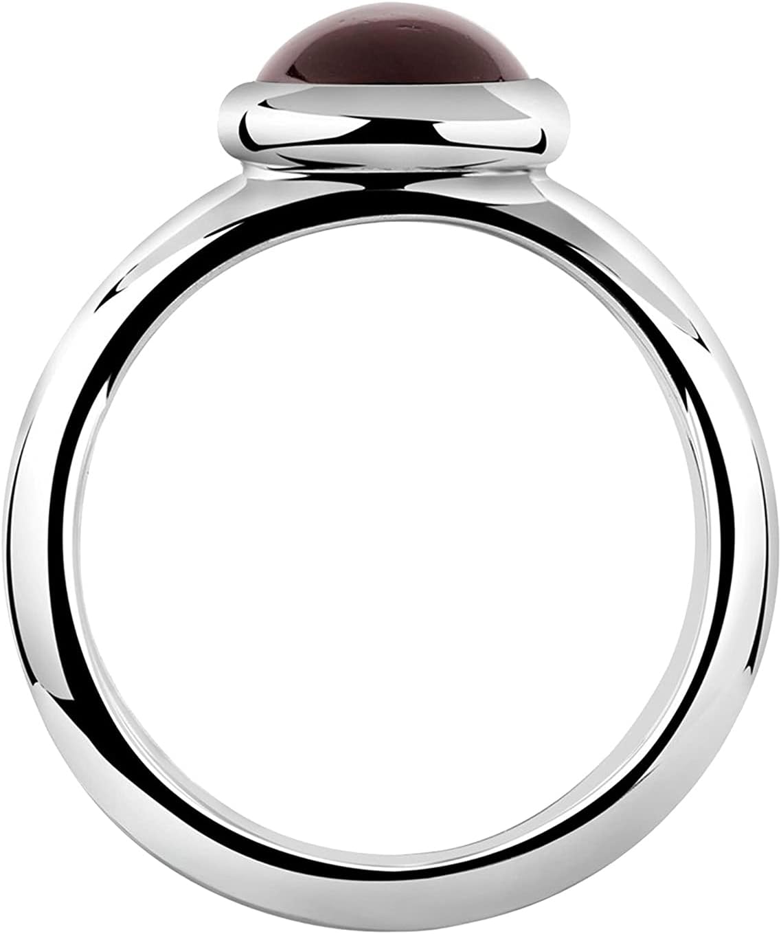 Nenalina Ring Silber 925 Damen Silberring Damenring mit 8 mm rundem Granat – Bild 4