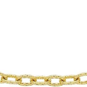 Unisex Twist gemustert Oval Belcher Halskette 9k (375) Gelbgold