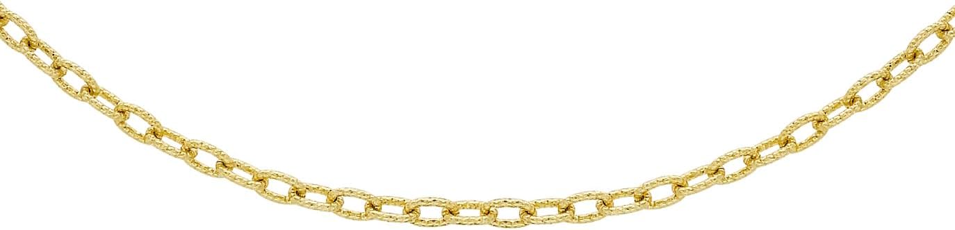 Unisex Twist gemustert Oval Belcher Halskette 9k (375) Gelbgold