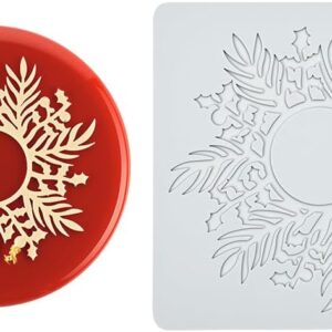Holly Kranz Silikon Form, Weihnachts-Thema Spitze Fondant Form, Schokolade Süßigkeiten Kuchen Dekoration Werkzeug für Backen, Zuckerkunst, Gebäck, Epoxyharz Kunst