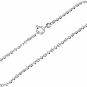 NKlaus Women’s Anchor Chain (38 cm – 80 cm) Made of 925 Silver Flat Rolled Width: 2 mm