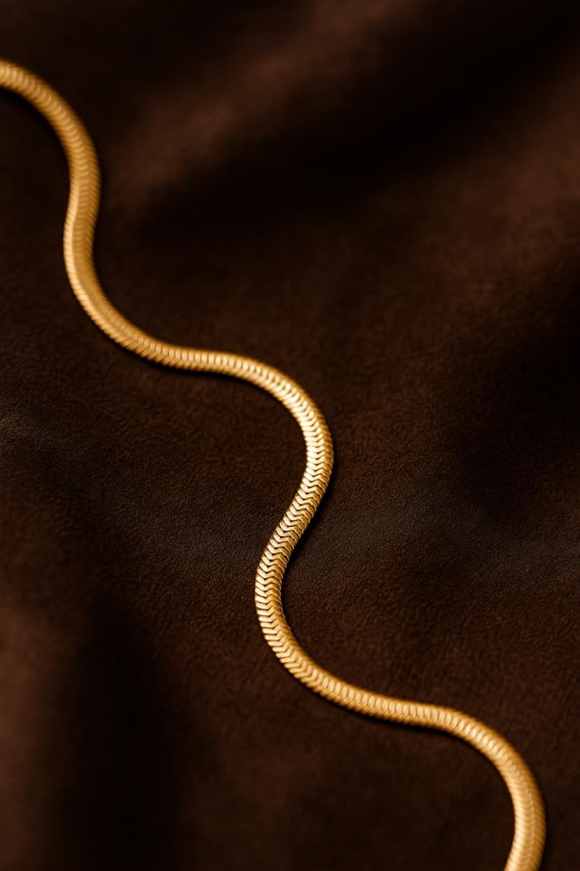 ZELYA Gold chain 925/585 women's snake chain 3.5-4.3 mm wide, 45-60 cm length, necklace gold choker gold snak, golden chain personalised, real silver jewellery gift set – Bild 3