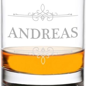 polar-effekt Whisky Glass with Engraving – Name Personalised Tumbler 315 ml – Gift for Men – Crystal Glass Drinking Glass for Whisky and Cocktails