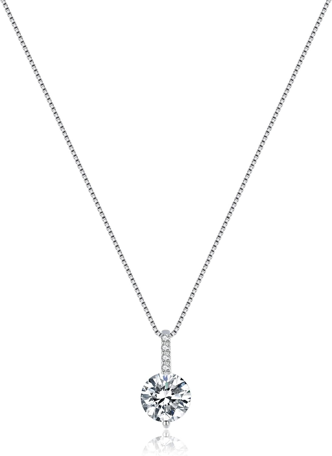 SLUYNZ 925 Sterling Silver Cubic Zirconia Necklace Chains for Women Sparkling CZ Pendant Necklace