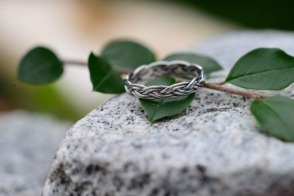 Windalf RANA Narrow Braided Ring 4mm Viking Jewellery 925 Sterling Silver – Bild 8