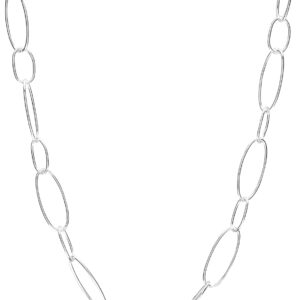 Sterling Silver Jewellery Big Link 6.5 mm 7 mm Paper Clip Link Chain Necklace for Women 18, 20, 24, 36 Inches