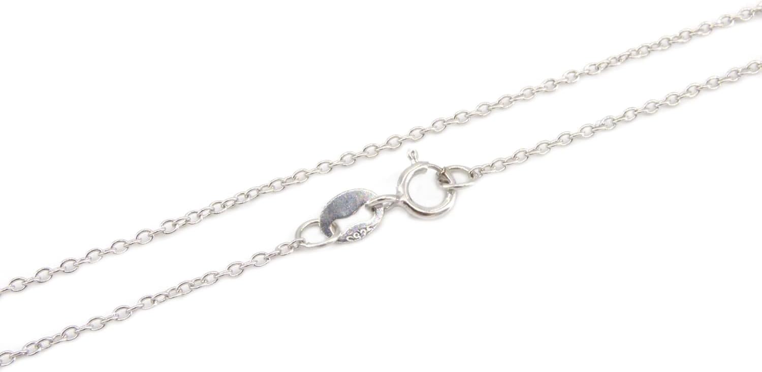 NaturSchatulle Fine Silver Chain 925 Sterling Silver Necklace without Pendant Women's 40-80 cm I 1.2 mm Anchor Chain Ring Clasp Length Curb Chain