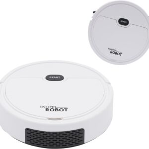 3-in-1 Mop Function Robot Vacuum Cleaner, 500 Pa 30 Min Running Time Plastic White Robot Vacuum Cleaner Robot Mop Robot Sweeper with Suction Station for Hard Floors Wood Marble