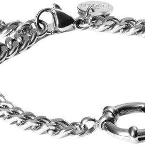 Purelei Bold Charm Bracelet – Large Curb Chain with Charm Clasp – Stainless Steel 14K Gold Plated Rose Gold or Silver – 16/18/20cm – 6.6mm Wide – Can be Combined with Charms – Waterproof