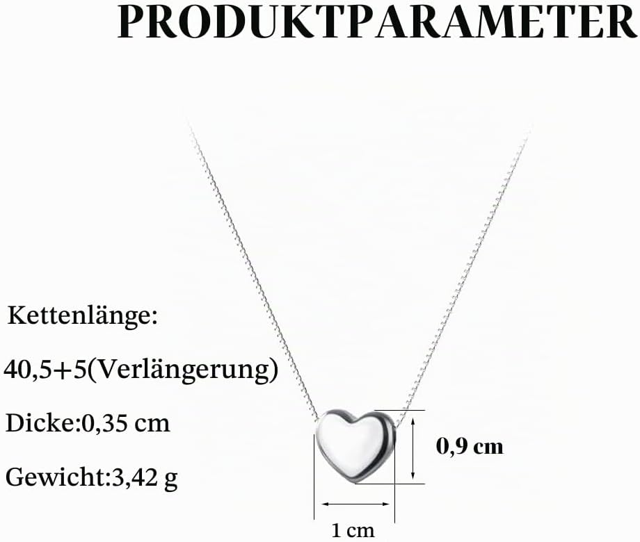 SLUYNZ Genuine 925 Sterling Silver Tiny Love Heart Pendant Necklace for Women Simple Sweet Heart Choker Necklace – Bild 8