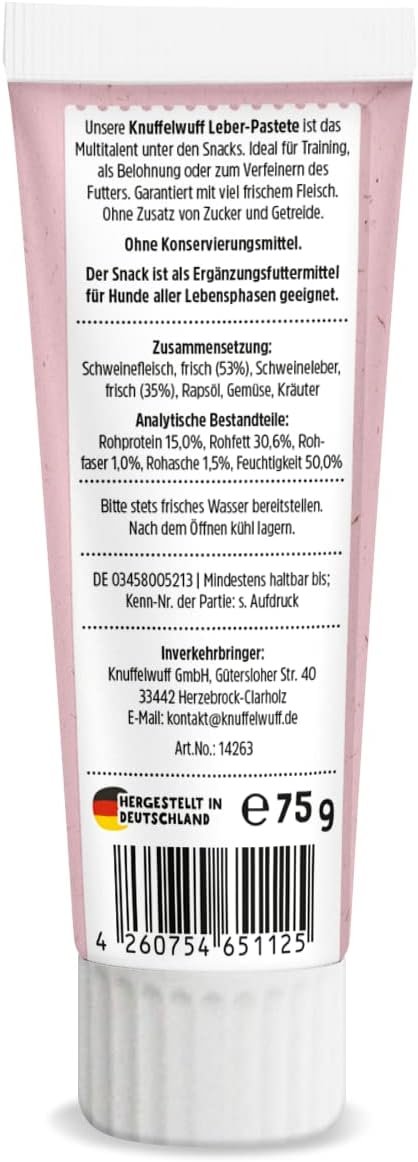 Knuffelwuff Tuben Snack Dog Treats Liver Sausage Pack of 6 - with Extra Fresh Meat - No Preservatives, No Added Sugar and Grains - Also Ideal for Puppies - Made in Germany – Bild 2