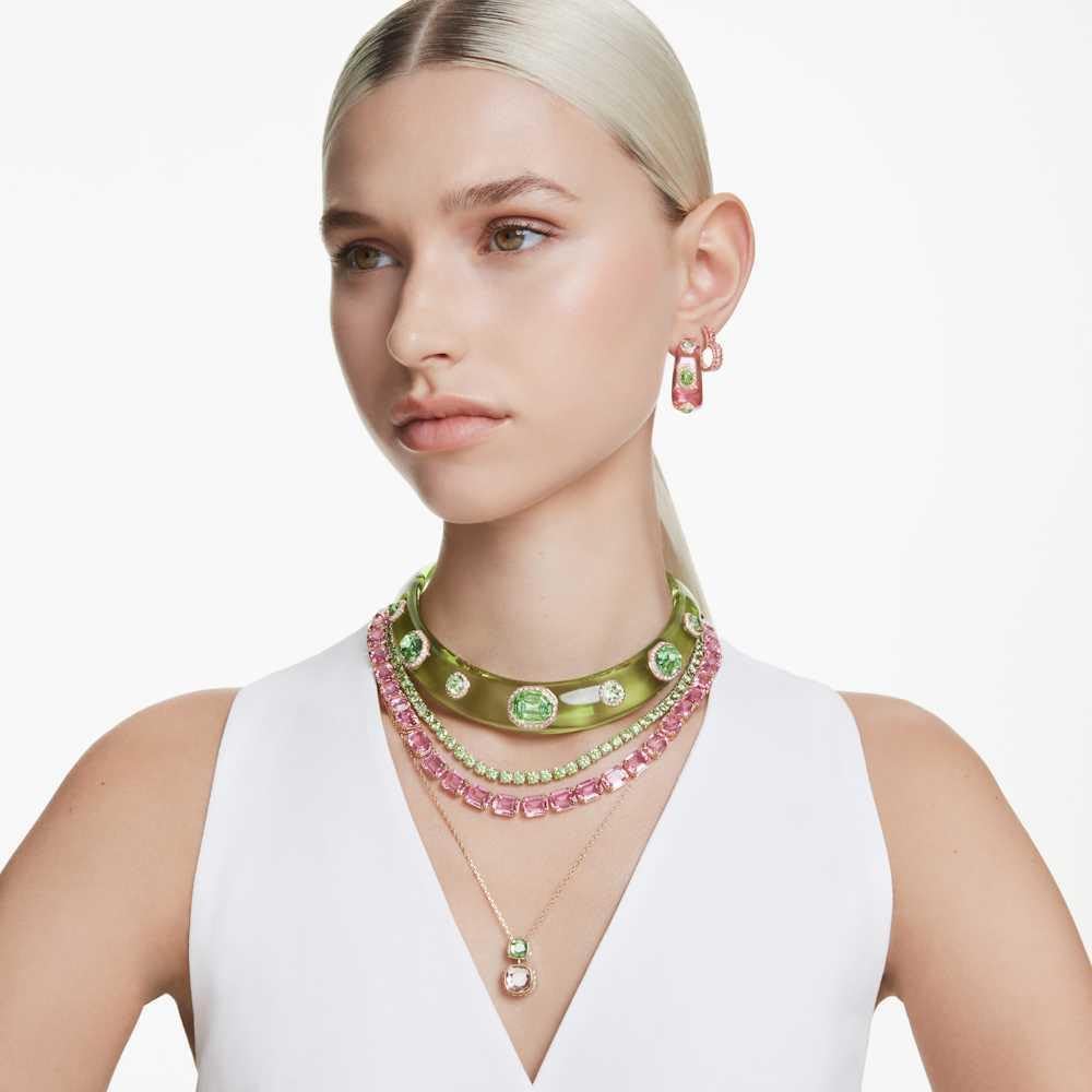 Swarovski Chroma Kollektion, Kissenform-Schliff, Mehrfarbig, Goldfarben plattiert – Bild 7