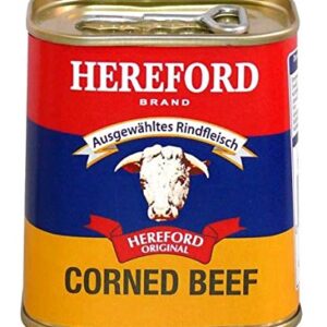 4 x 200 g cans Herford - Corned Beef "German Grad" tin