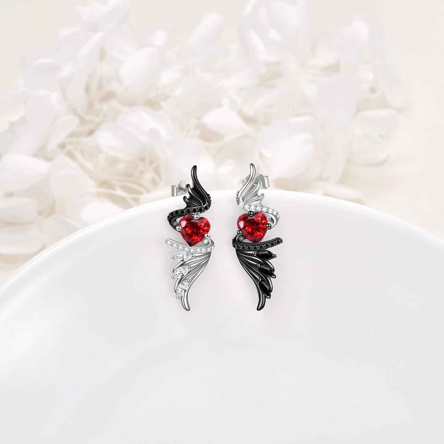 Angel Devil Earrings Sterling Silver Demon Angel Wings Drop Earrings Birthday Jewellery Gifts for Women – Bild 2
