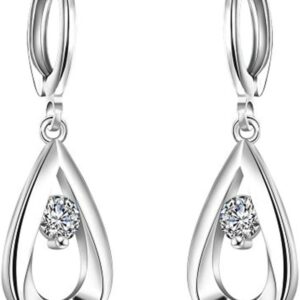 925 Silber Plattierte Tropfen Creolen für Damen
