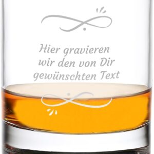 polar-effekt Whisky Drinking Glass 315 ml Personalised Whisky Glass with Engraving of Desired Text Refined – Drinking Glass for Cocktails and Bourbon – for Birthday and Christmas