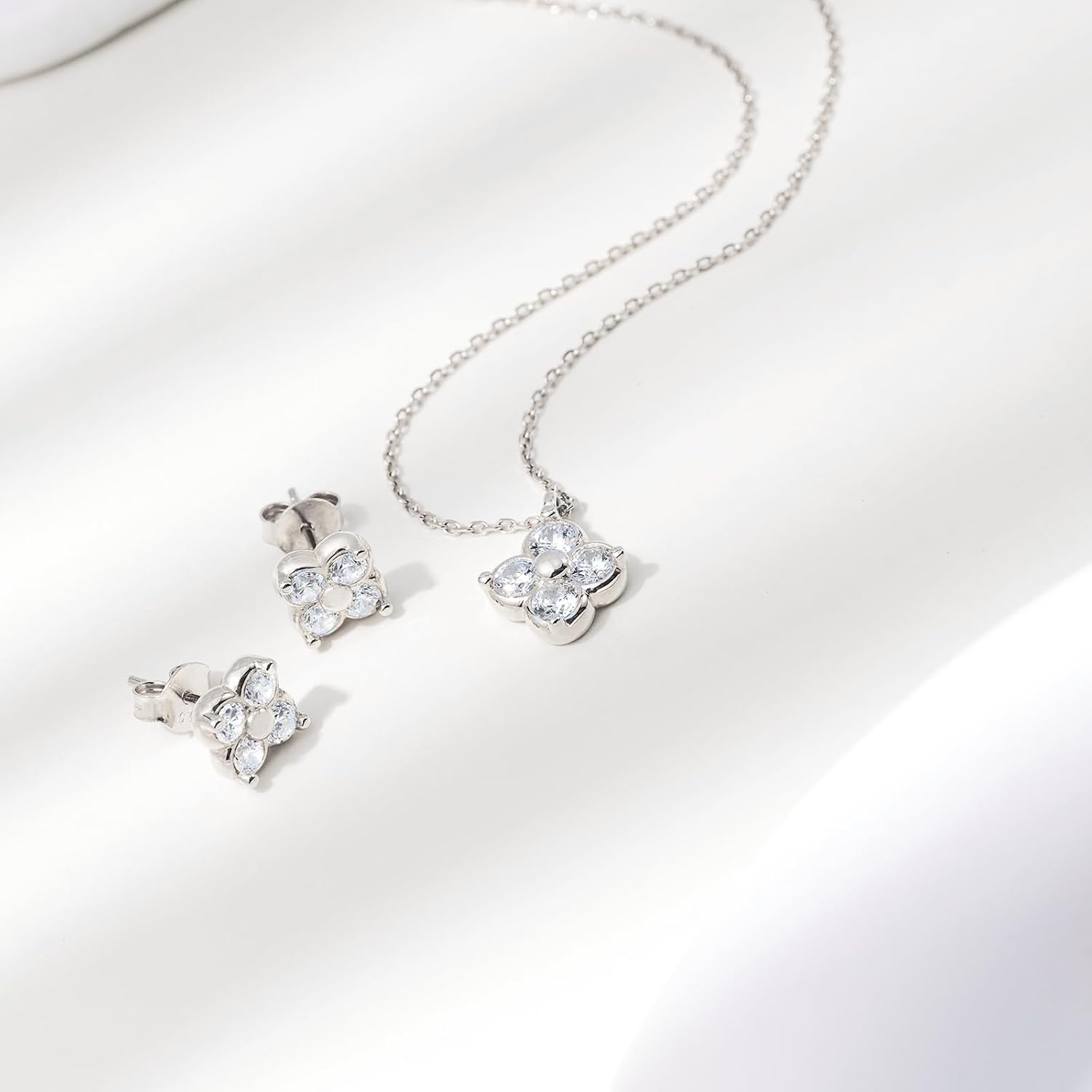 Women's Clover Birthstone Jewellery Set in 925 Sterling Silver – Bild 3