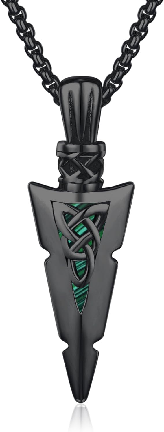 REDSUN Viking Arrow Thor's Hammer Chain 925 Sterling Silver ViKing Cross Hammer Cross Pendant Celtic Pendant Amulet Jewellery for Men Son Boys Women Men Unisex
