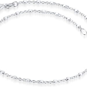SA-119 Women's Fine Bracelet 925 Silver Cube Chain 1.6 mm Bracelet