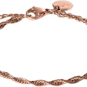 Purelei Fine Vintage Bracelet – Stainless Steel Twisted Bracelet – 14K/18K Gold Plated – Adjustable 16-19cm – Filigree Jewellery – 2.3g – Waterproof
