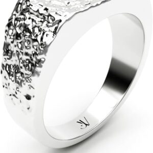 Abstract Silver Ring Men’s Unique Jewelry Modern Signet Ring Streetwear Design Stylish Fashion Jewelry Gift Idea for Men