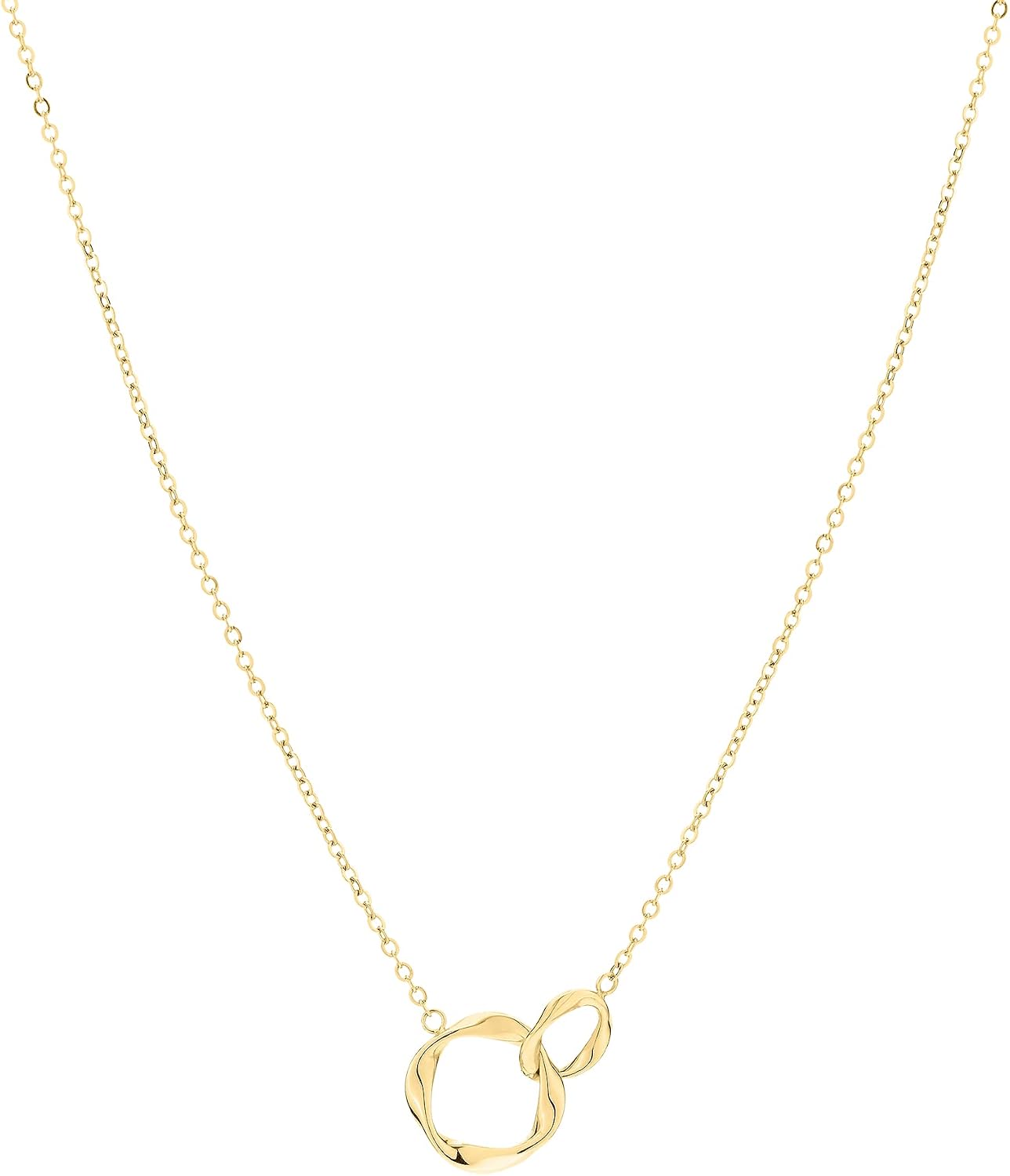 LIEBESKIND BERLIN Damen Infinity Schmuck – Elegante Ketten und Armbänder mit organisch geformten Infinity-Anhängern aus Edelstahl – Größenverstellbar in verschiedenen Farben - 2 verschlungene Ringe
