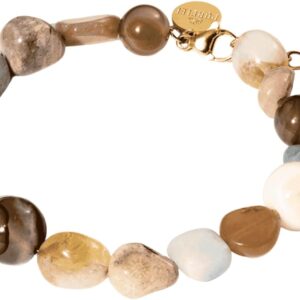 Purelei® Sunrise Bracelet - Gemstone Bracelet with Aquamarine, Citrine, Amazonite & Sunstone - Stainless Steel 18K Gold Plated - Women's Jewellery 17-20cm - Pastel Boho Bracelet