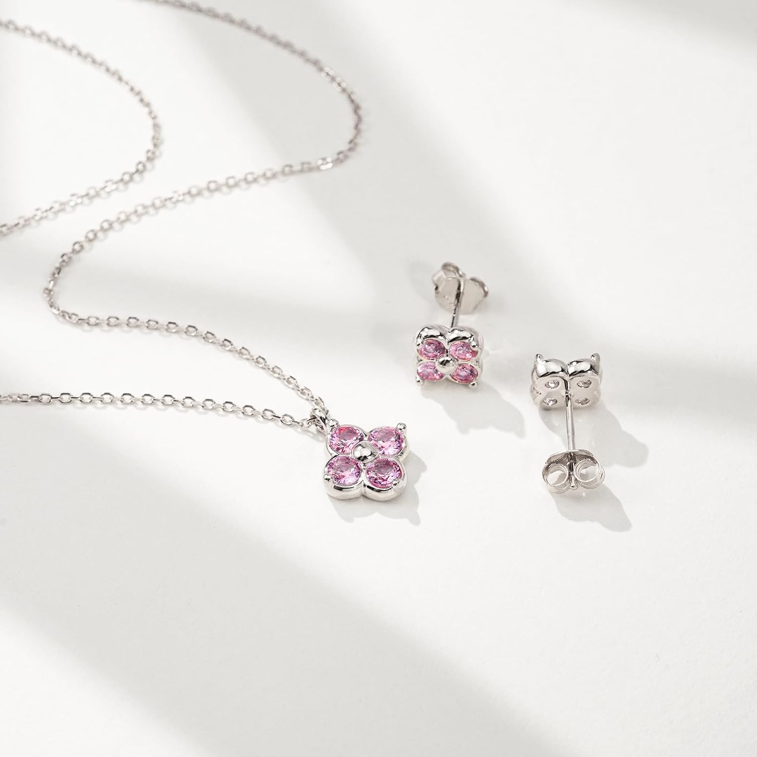 Women's Clover Birthstone Jewellery Set in 925 Sterling Silver – Bild 3
