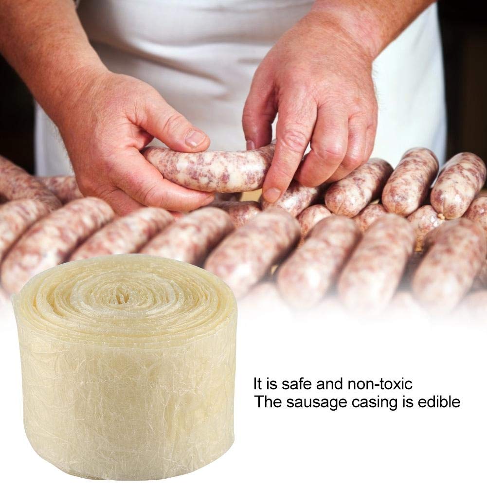 Nikou Sausage Casing, 2-Layer 8 m Edible Drying Sausage Casing, Non-Toxic, Edible Raw Sausage Casing, for Aromatic Homemade Sausages, Ham – Bild 2