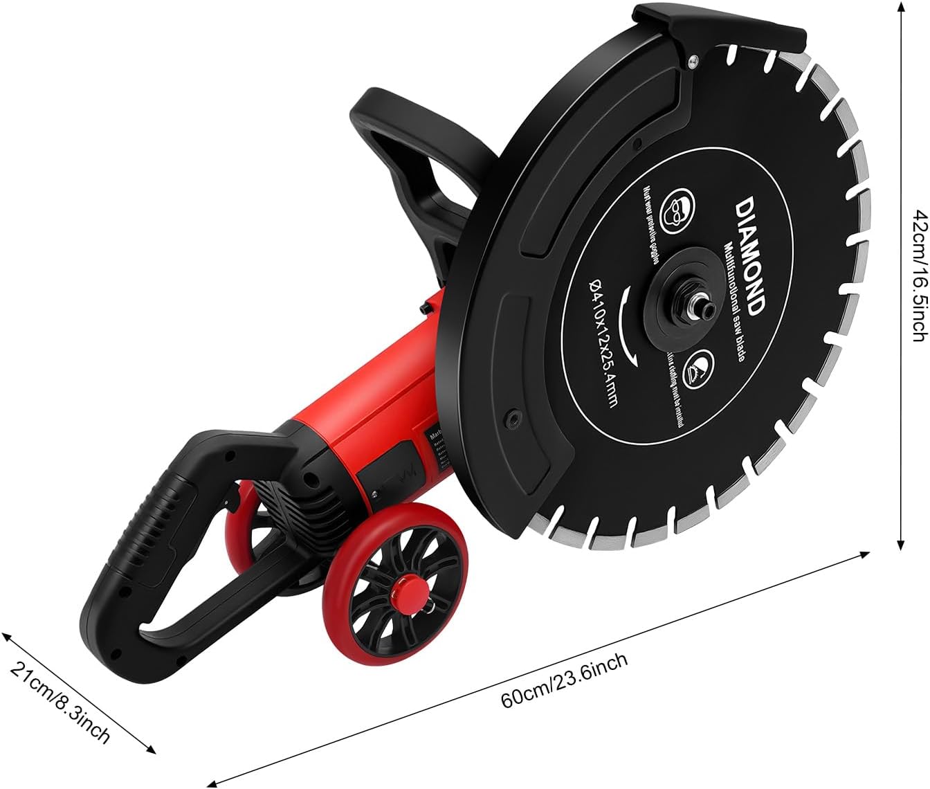 Electric Concrete Saw, 220 V 4000 W 3000 RPM 410 mm Cutting Cutter Paving Cutter High Performance Circular Saw Stone Cutting Machine Dry Disc Saw Wall Chaser Wet for Stone Concrete Granite – Bild 2