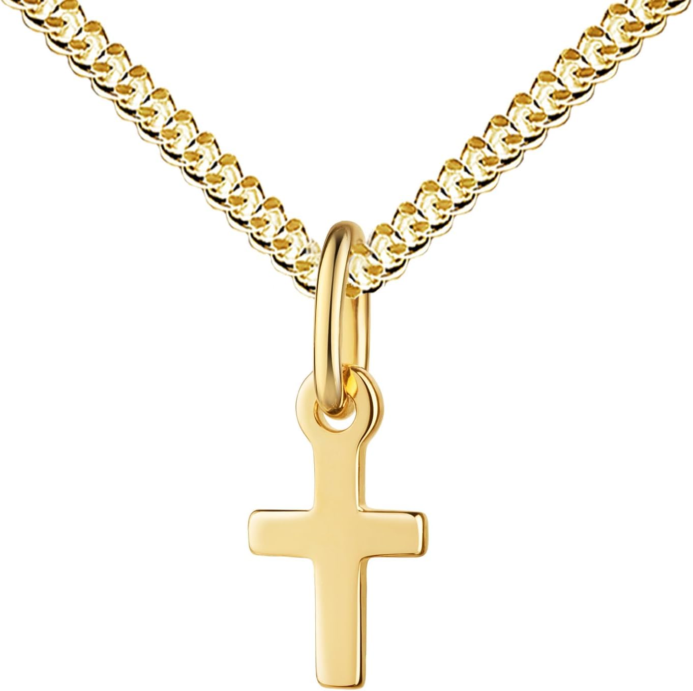 Christening Cross 333 Gold Cross Pendant Gold Cross for Women and Children Necklace Pendant 8 Carat Yellow Gold with Chain or without Chain
