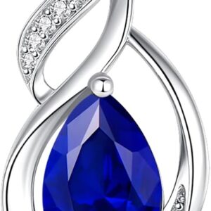 FANCIME Double Twist Infinity Birthstone Chain for Women 925 Sterling Silver Infinity Drop Birthstone Pendant Necklace Jewellery Gifts for Women Girls Chain Length: 40 + 5 cm