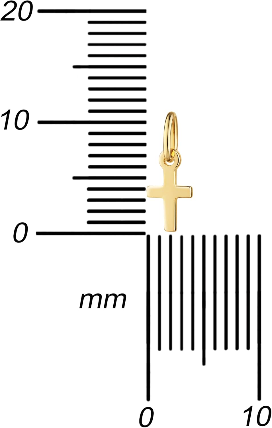 Christening Cross 333 Gold Cross Pendant Gold Cross for Women and Children Necklace Pendant 8 Carat Yellow Gold with Chain or without Chain – Bild 3
